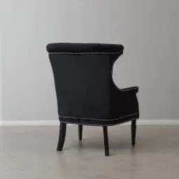 Deco Black Velvet Armchair