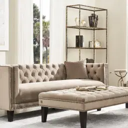 Vogue Peacock Blue Velvet 3-Seater Sofa 