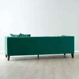 Vogue Peacock Blue Velvet 3-Seater Sofa 