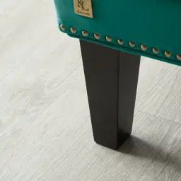 Vogue Peacock Blue Velvet Ottoman