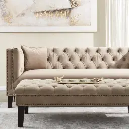 Vogue Peacock Blue Velvet Ottoman