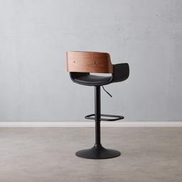 Zadar Black Vegan Leather Bar Stool