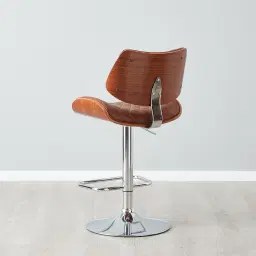 Pazin Brown Vegan Leather Bar Stool