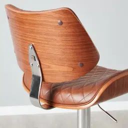 Pazin Brown Vegan Leather Bar Stool