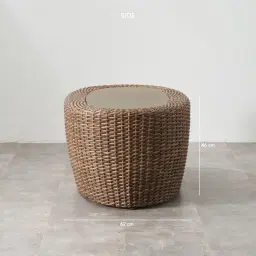 Juno Natural Brown Wicker Oval Coffee Table