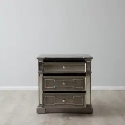 Solitude Antique Silver Bedside Table