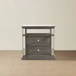 Solitude Antique Silver Bedside Table