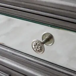 Solitude Antique Silver Bedside Table