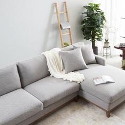 Catheryn Space Grey Fabric Right Chaise Lounge