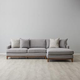 Catheryn Space Grey Fabric Right Chaise Lounge