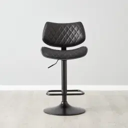 Cres Black Vegan Leather Bar Stool