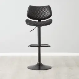 Cres Black Vegan Leather Bar Stool