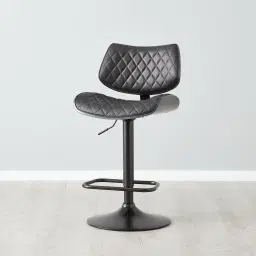 Cres Black Vegan Leather Bar Stool