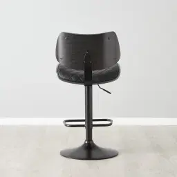 Cres Black Vegan Leather Bar Stool