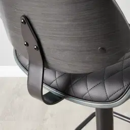 Cres Black Vegan Leather Bar Stool
