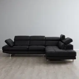 Aster Black Modular Right Chaise Lounge 