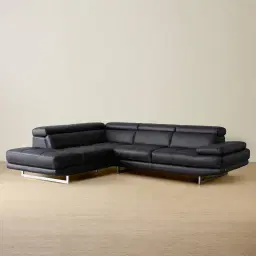 Aster Black Modular Left Chaise Lounge 