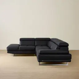 Aster Black Modular Left Chaise Lounge 