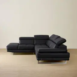 Aster Black Modular Left Chaise Lounge 