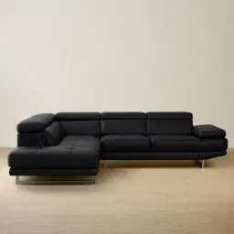 Aster Black Modular Left Chaise Lounge 