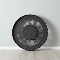 Sigmund Black Round Clock 