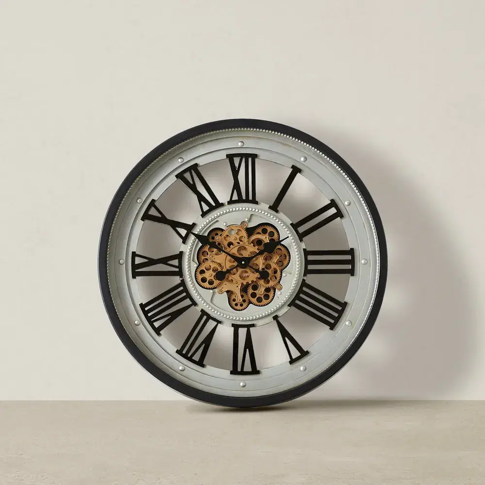 Sigmund Black Round Clock 