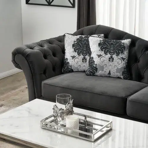 Celia Rectangular Stainless Steel Mirror Tray