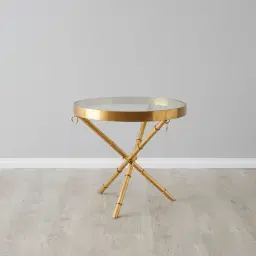 Sandringham Gold Side Table - Glass Top