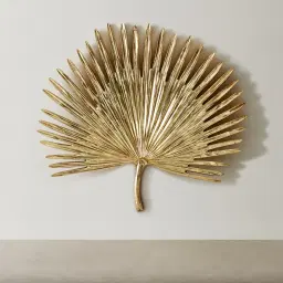 Gold palm leaf wall plaque 