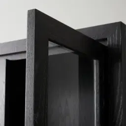 Xandra Black Oak Veneer Display Cabinet