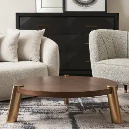 Xandra Black Oak Veneer Sideboard - Brass handles