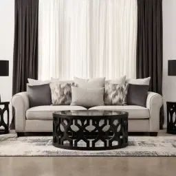 Laurie Ash Grey Fabric 3-Seater Sofa