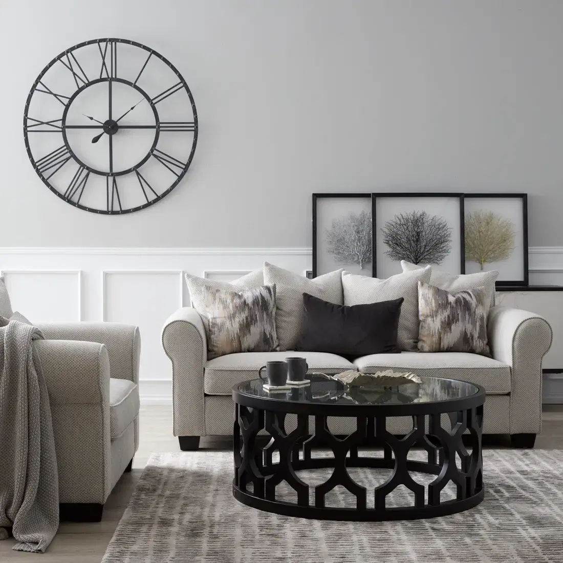 Laurie Ash Grey Fabric 2-Seater Sofa