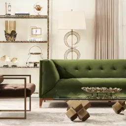 Humphrey Forest Green Velvet 3-Seater Sofa