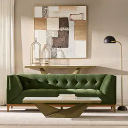 Humphrey Forest Green Velvet 3-Seater Sofa