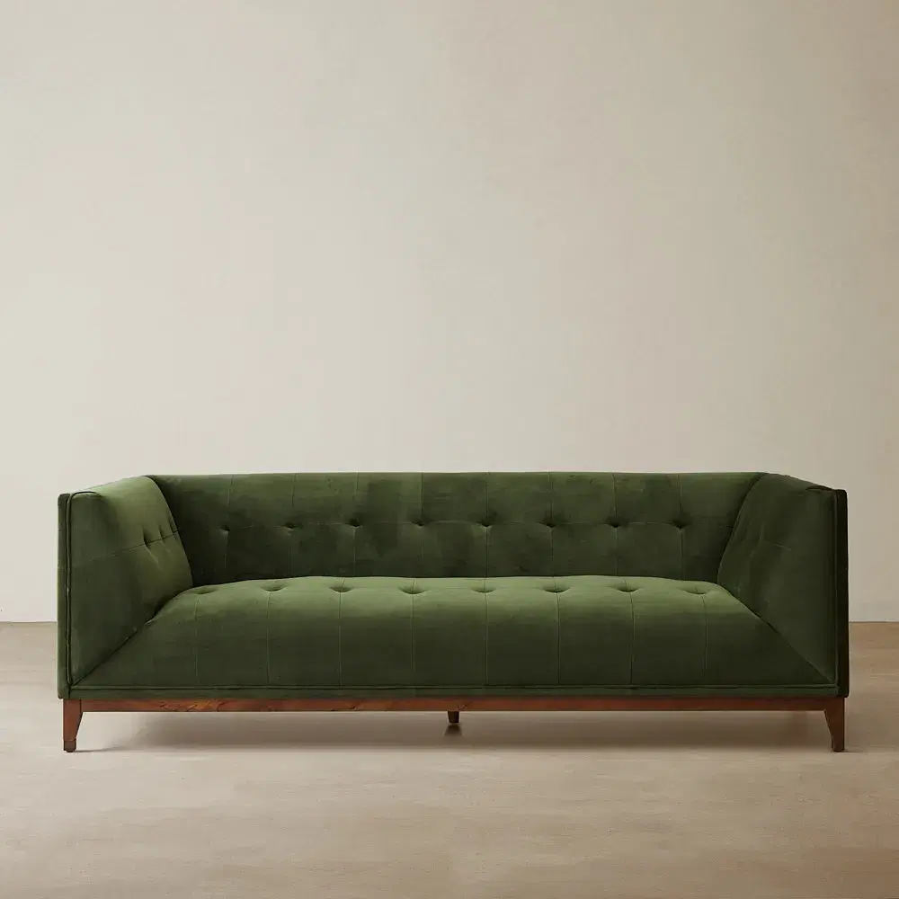 Humphrey Forest Green Velvet 3-Seater Sofa