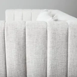 Storme Murmur White Fabric 3-Seater Sofa