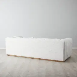 Storme Murmur White Fabric 3-Seater Sofa