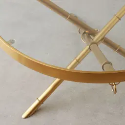 Sandringham Gold Coffee Table - Glass Top