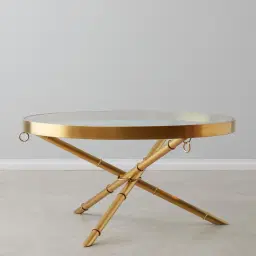 Sandringham Gold Coffee Table - Glass Top