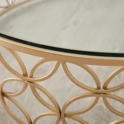 Cody Champagne Gold Glass Coffee Table