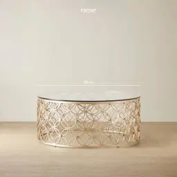 Cody Champagne Gold Glass Coffee Table