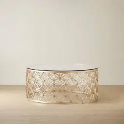 Cody Champagne Gold Glass Coffee Table