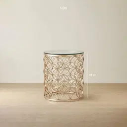 Cody Champagne Gold Glass Side Table