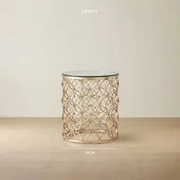 Cody Champagne Gold Glass Side Table