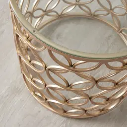 Cody Champagne Gold Glass Side Table