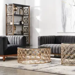 Cody Champagne Gold Glass Side Table