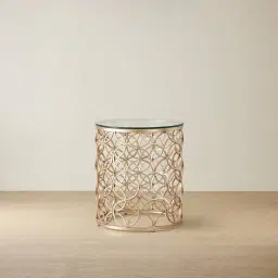 Cody Champagne Gold Glass Side Table