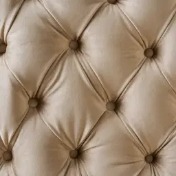 Kelly Beige Velvet 3-Seater Sofa - Gold Legs