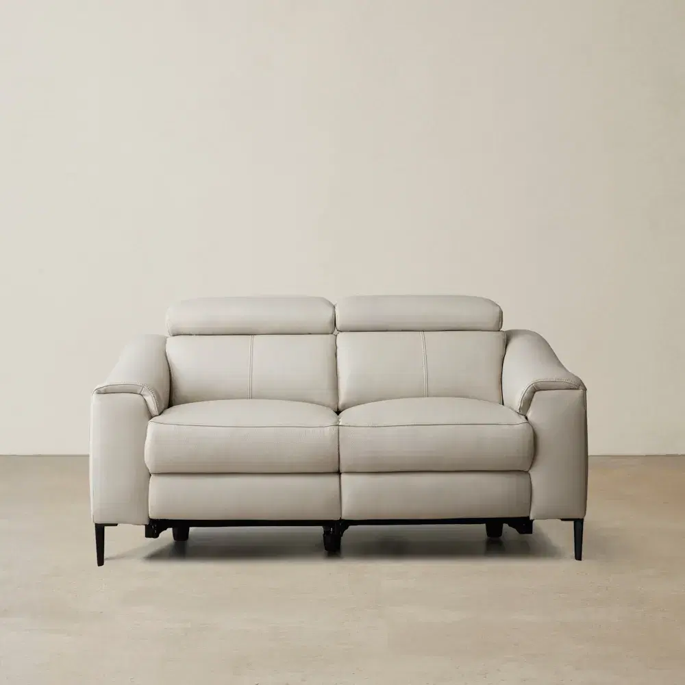 Bruce Cream Leather 2-Seater Electric Recliner 